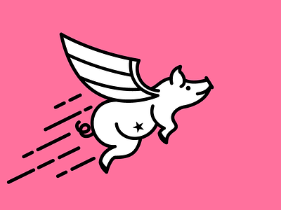 Flying Bacon bacon illustration logo mark pig vector