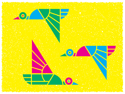 Flying South abstract birds design geometric gigposter illustration screenprint stylized texture