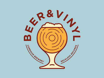 Beer And Vinyl Logo beer branding logo mark records vector vinyl