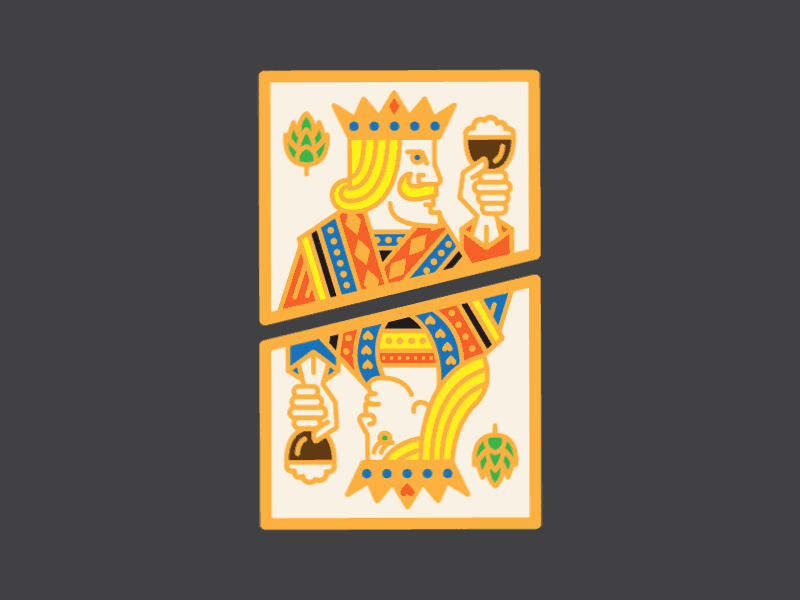 Beer is for Moms - Beer is for Dads beer hops illustration king playing cards queen thick lines vector