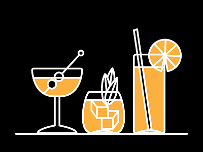 Whiskey Cocktails cocktails icons illustration lets drink whiskey
