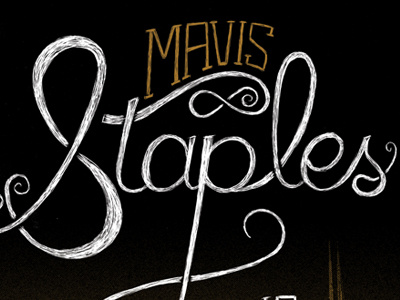 Mavis Staples Hand Scratched Lettering 93xrt chicago illustration mavis staples photography poster scratchboard typography