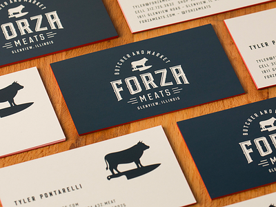 Forza Meats Business Cards chicago design illustration illustrator logo mark vector