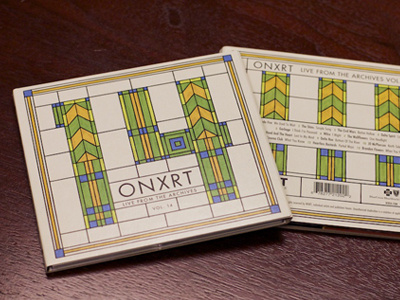 ONXRT Vol. 14 93xrt album cd chicago frank lloyd wright illustration packaging radio stained glass typography