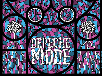 Heaven depeche mode illustration live on letterman stained glass typography