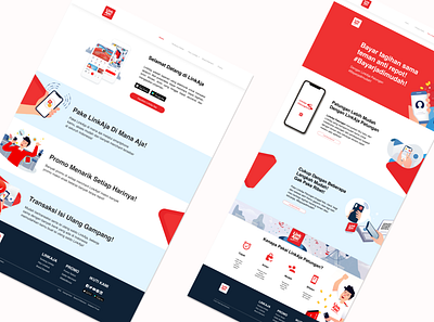 Redesign landing page LinkAja branding figma landing page logo website website design