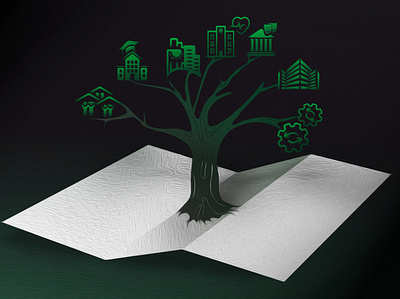 City infrastructure tree design graphic design illustration ui vector