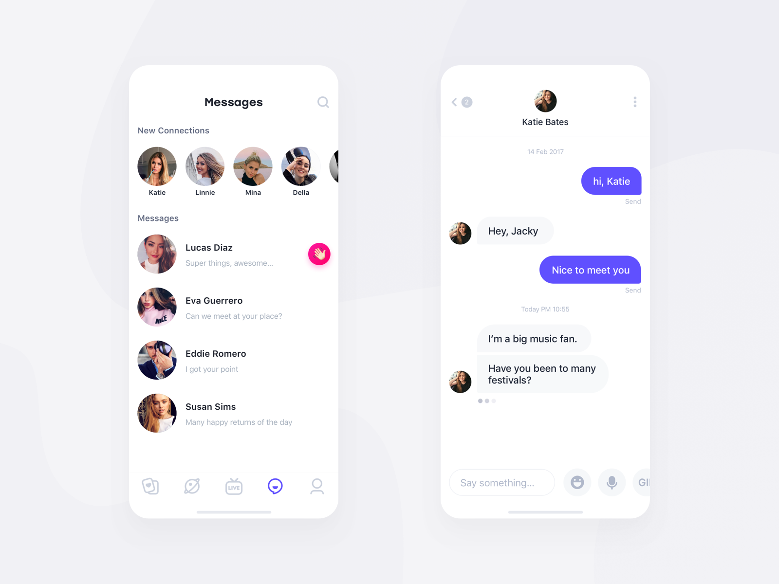 messages ui by JY on Dribbble