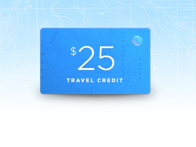 Travel Credits! card design gradient map shadow travel ui visual