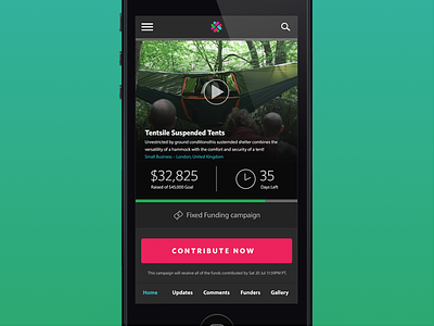 Campaign Page flat ios iphone mobile ui video