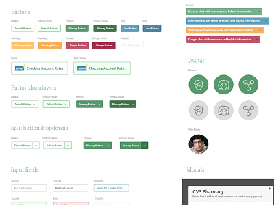 Style Guide Library avatars buttons colors dropdowns styie guide ui ui library