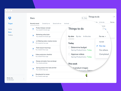 Things To Do design dropbox dropbox paper tasks time management to-dos ui ux