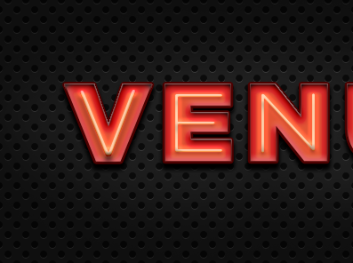 Venue CRM concept logo neon retro sign