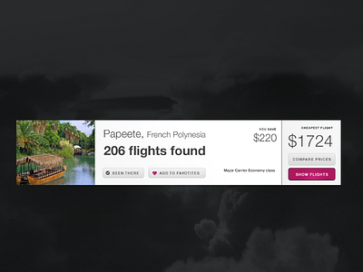 Destination result buttons results travel ui