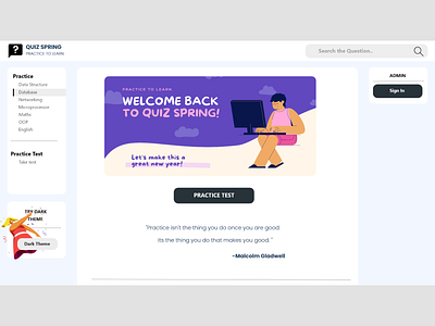 Quiz Website app dashboard design illustration logo quiz website