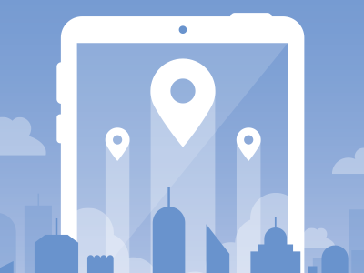 Blue city app blue cartodb city illustrator marker markers mobile sticker