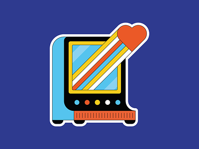 Computer Love illustration illustrator sticker