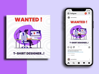 WANTED T-shirt Designer | Social Media Banner