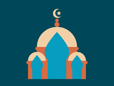 mosque art flat icon illustration illustrator minimal mosque muslim muslims ramadan