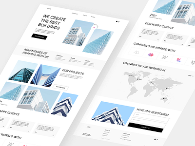 Landing page for building company branding building design webdesign
