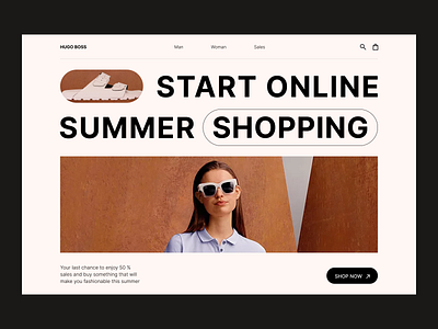 Hugo Boss website concept branding design digital fashion minimalism webdesign