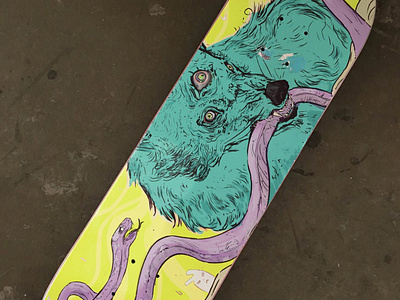 Psychedelic wolves - skate deck