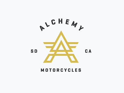 Alchemy Motorcycles branding design logo vector