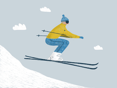 Jump skier 2d art book illustration children illustration hand drawn illustration jump skier mountain mountain ski procreate skier sport winter winter sport