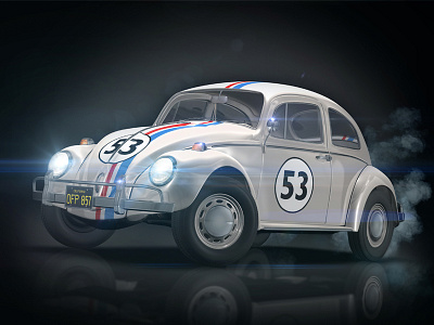 Herbie Bug 3d beetle bug car classic herbie old render visualization volkswagen vw
