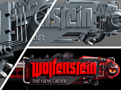 Lower Thirds for Game Review 3d animation c4d cinema 4d game lower thirds style wip wolfenstein