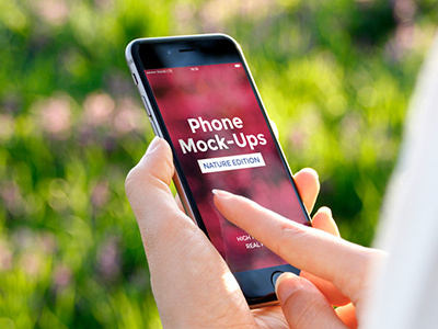 iPhone Mockups in the Nature app mockup iphone iphone6 mock up mockup photo photography psd