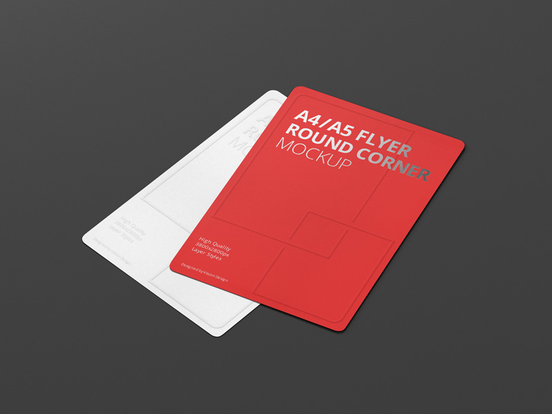 Download A4 A5 A6 Flyer Round Corner Mockup By Viscon Design On Dribbble