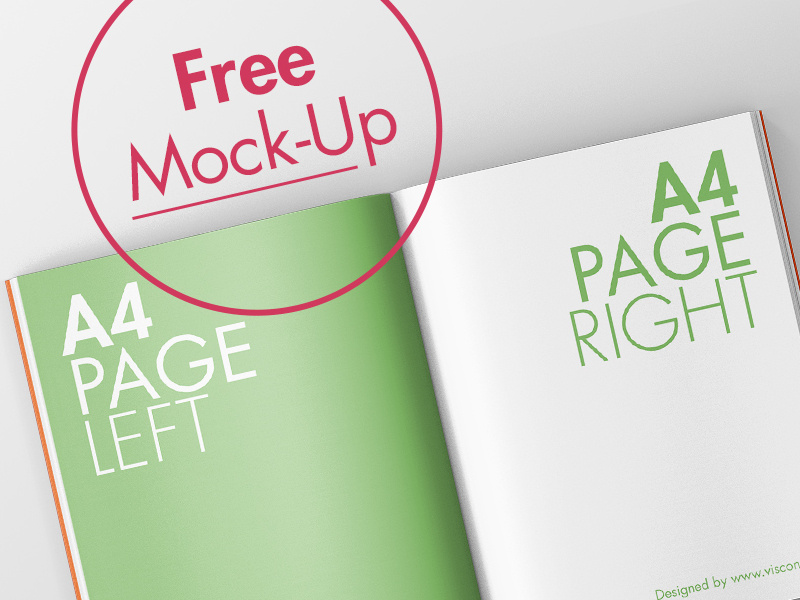 Magazine open mockup free by viscondesign promo