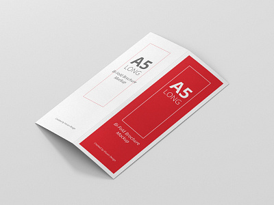 A5 Long Bifold Brochure Mock-Up brochure design mock up mockup typo