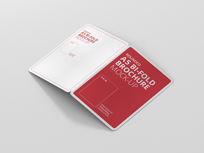 Bi-Fold Brochure Mock-Up Rounded brochure design editorial mock up mockup print round corner typo
