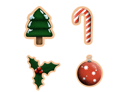 Christmas Stickers christmas graphic design holiday illustration procreate sticker