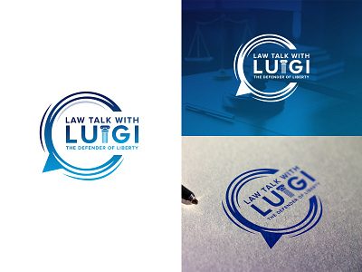 Law talk with Luigi branding corporate identity graphic symbol logo logo designing logo mark