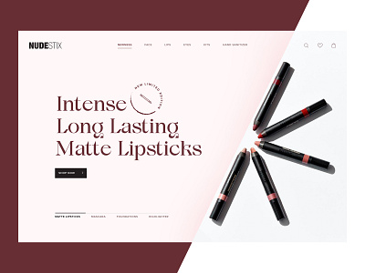 Nudestix concept concept design cosmetics dailyui design fashion headerdesign herosection minimaldesign skincare trendywebsite ui uidesign uipractise uiux website