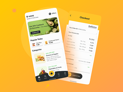 Grocery Delivery App app app design concept design interaction interface minimal mobile design presentation ui