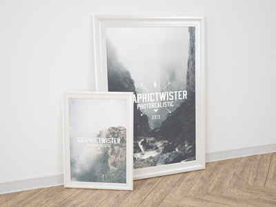 Small and Big Poster Frame frame mockup poster psd template