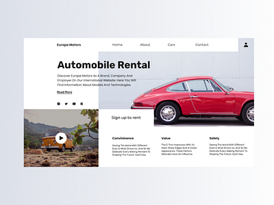 Automobile Landing Page UI corporate design design ui deisgn webdesign