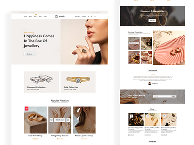 Jewelly - Jewellery Shop UI Exploration app design branding corporate design design ui webdesign