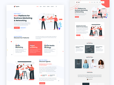 Agenia - Digital Marketing Template app design branding corporate design design ui webdesign
