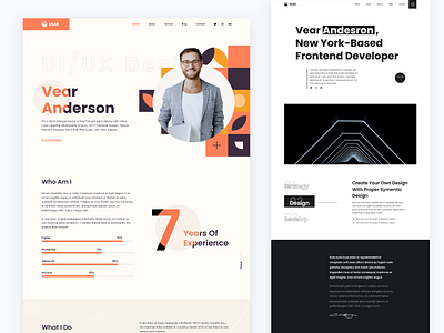 Vear - Portfolio Landing Page app design branding corporate design design ui webdesign