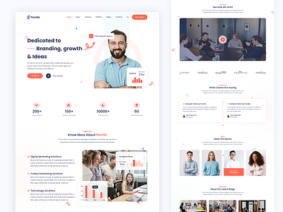 Perolla - Modern Digital Agency Template app design branding corporate design design ui webdesign