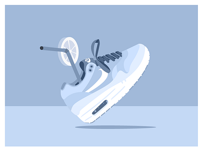 Nike Air Max 1 - final result 2d air blue dancing drinks illustration illustrator max nike shoe sneaker vector