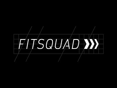 Fitsquad - grid arrows badge black clean customized din fit logo military progress squad type