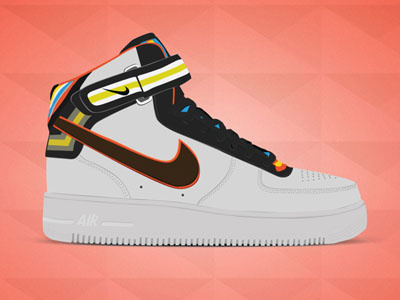 Nike + R.T. Air Force 1 Mid funart illustration nike vector