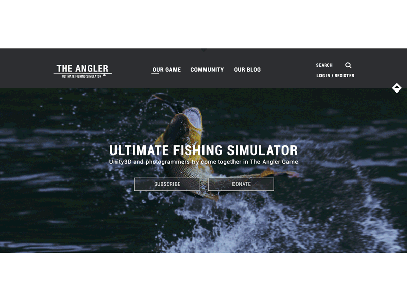 the Angler game page by Sasha Lebedeva on Dribbble