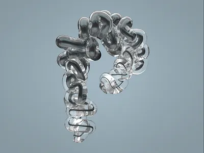 P 36 days of type 3d bend cinema4d design letter model physics sweep texture